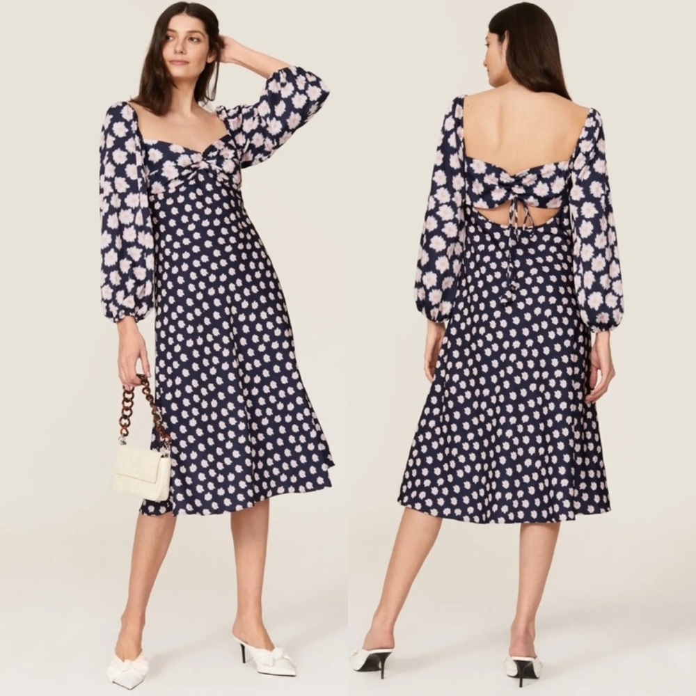 New! Sachin & Babi Melody Floral Crepe Midi Dress Sz 10 $425